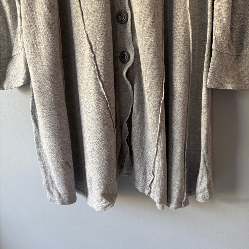 Free People Gray Button-Front Knit Midi Dress - Picture 3 of 9